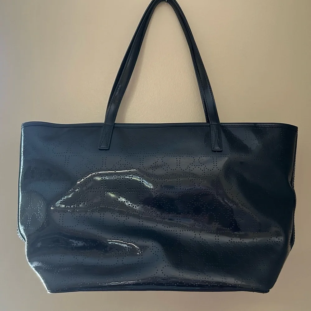 Kate Spade‎ Ladies Heart Pattern Black Patent Large Harmony Metro Tote